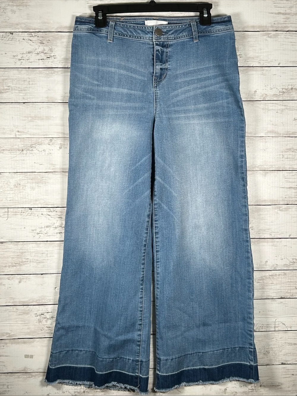 1822 Denim Released Hem High Rise Wide Leg Stretch Jeans 10 NWT